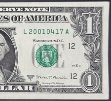April 17, 2001 Birthday Note Fancy Serial Number One Dollar Bill