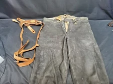 Vintage Men's Healson Leather German Lederhosen Long Shorts Size 44