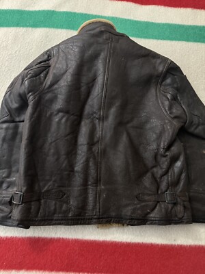 VINTAGE 30s 40s WW2 USN M444A SHEARLING LEATHER BOMBER