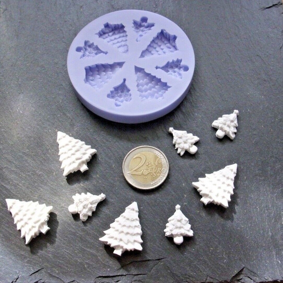 Silikonform Mould Tanne Tannenbäume / Tortendekor Schokolade Fondant / Streusel