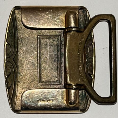 Vintage Simmons Gold Tone Belt Buckle Copper Alloy Toggle - Picture 3 of 6