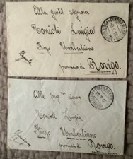 LOTTO DI 2 BUSTE VIAGGIATE CORTINA AMPEZZO FIESSO UMBERTIANO ROVIGO 1916