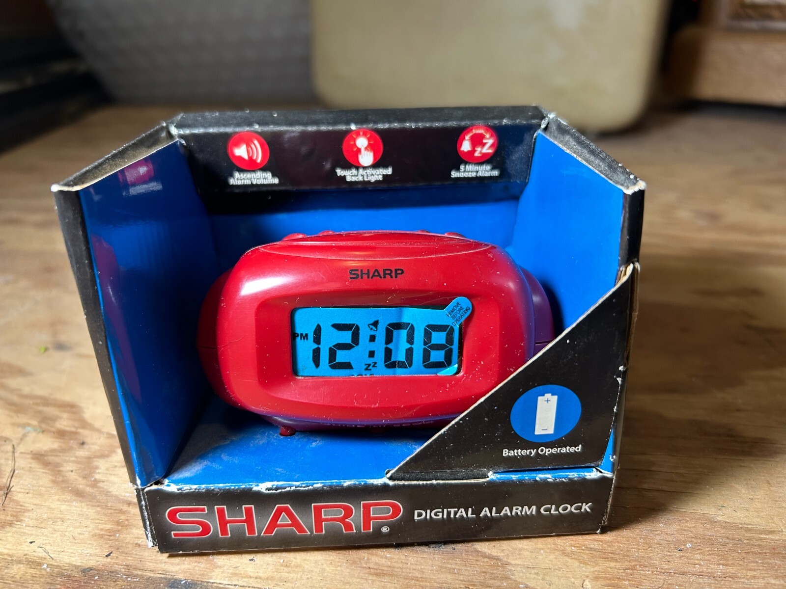 Sharp Digital Alarm Red Compact Clock SPC500 Battery Operated Manual sharp-digital-alarm-red-compact-clock-spc500-battery-operated-manual