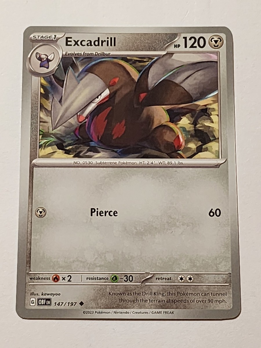 Pokemon TCG - Excadrill - Non Holo - Obsidian Flames - 147 Pokemon TCG - Excadrill - Non Holo - Obsidian Flames - 147