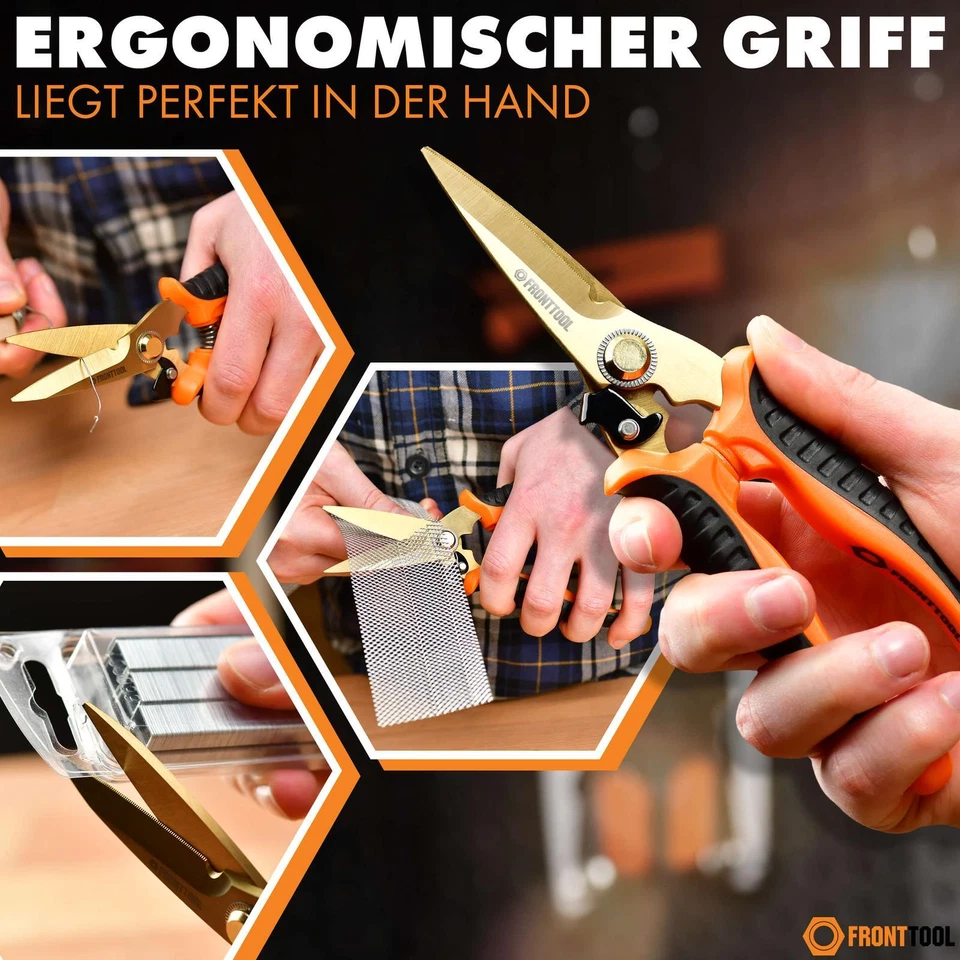 FRONTTOOL Universalschere Allzweckschere Multifunktionsschere - titanbeschichtet - Bild 4 von 4