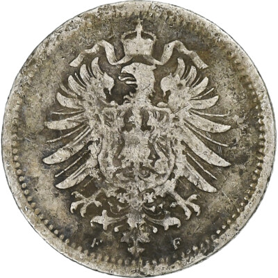 Deutschland, Wilhelm I, 20 Pfennig, 1875, Stuttgart, Silber, S, KM:5