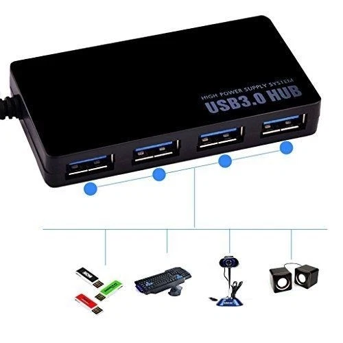 Expansor USB 3.0 HUB Supervelocidad 4 Puertos USB con Cable para PC Laptop Macbook AU - Imagen 2 de 6