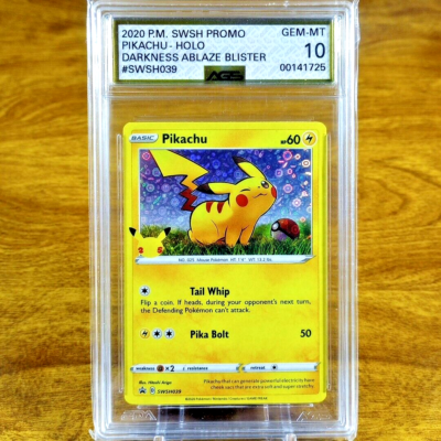 Pokemon Celebrations Black Star Promo Pikachu SWSH039 AGS Gem-MT