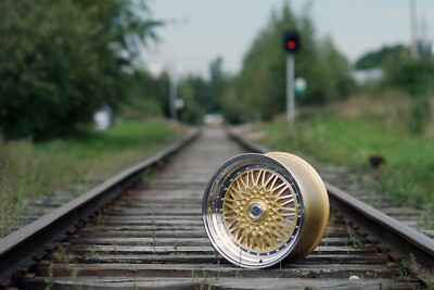 4X 15 Zoll MALM BBS RS 2 Style Felgen GOLD 7J ET25 4X100 für VW HONDA Toyota JDM