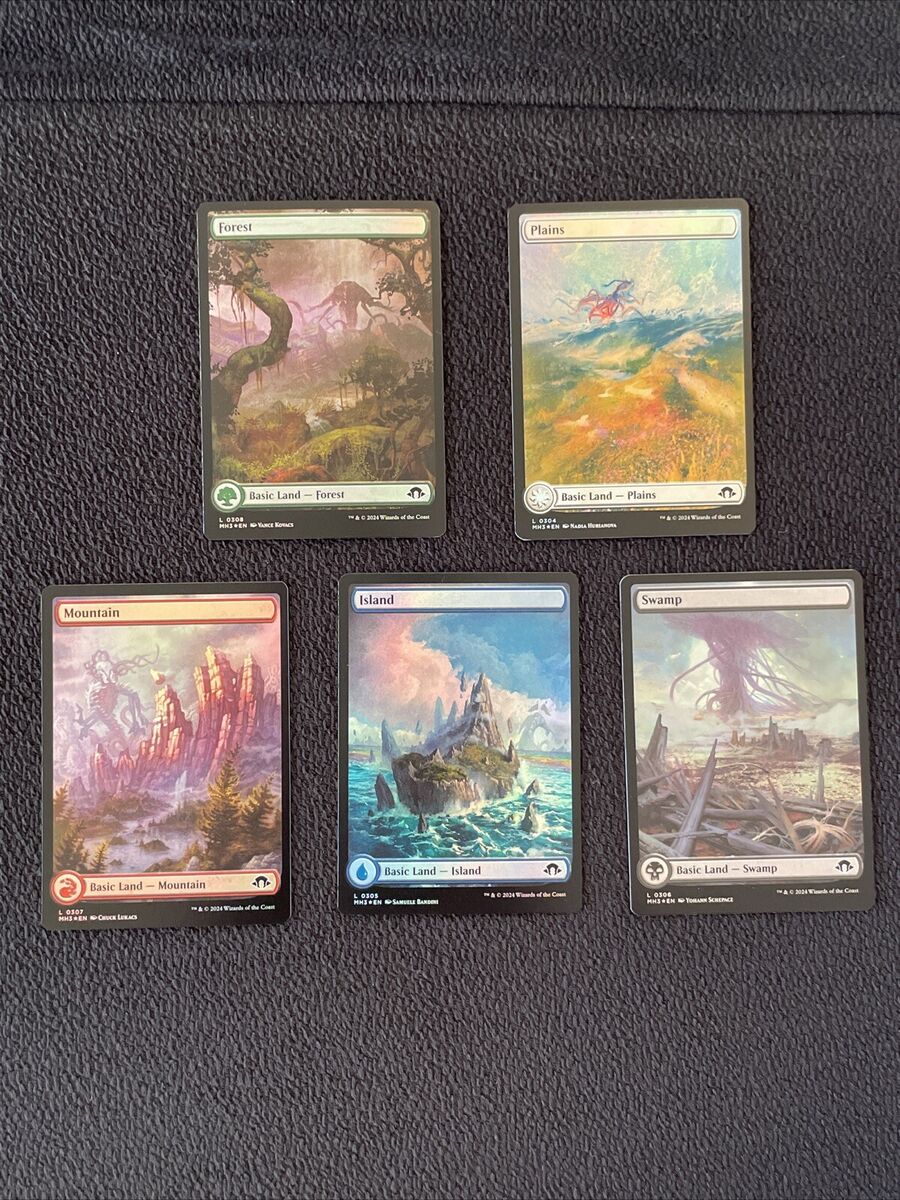 MTG Complete Set Of 5 Modern Horizons 3 Full Art Basic Lands MTG Complete Set Of 5 Modern Horizons 3 Full Art Basic Lands