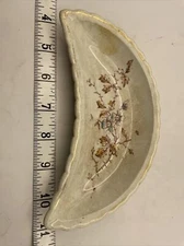 Blue And Brown Floral Bone / Trinket Dish Unbranded S1D1G
