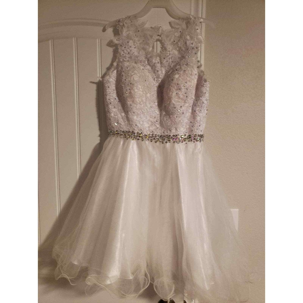 Gorgeous white hand sewn beaded lace dress size extra small by Elizabeth  koh | eBay