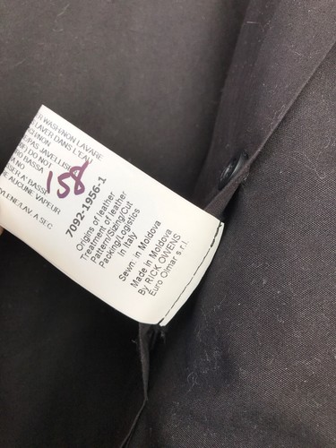 NEW Rick Owens Women's Cotton Padded Biker Moto Jacket - Black - Size 10 US - Picture 10 of 12