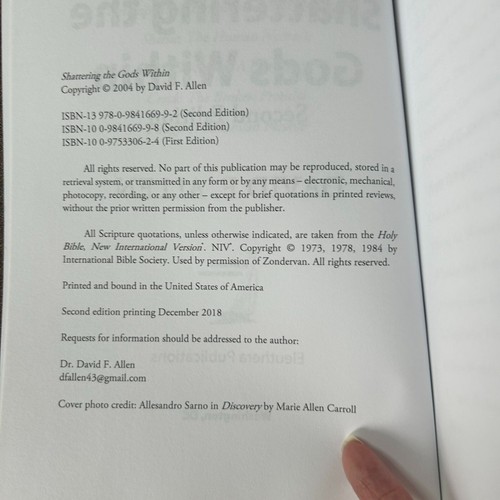 Shattering The Gods Within - Second Edition By David F Allen - Christian Faith - Picture 3 of 3