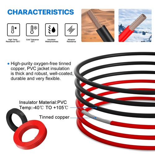 4 AWG Hook-Up Wire - Durable 66FT Tinned Copper Cable for Home & Vehicle Needs - Picture 7 of 9