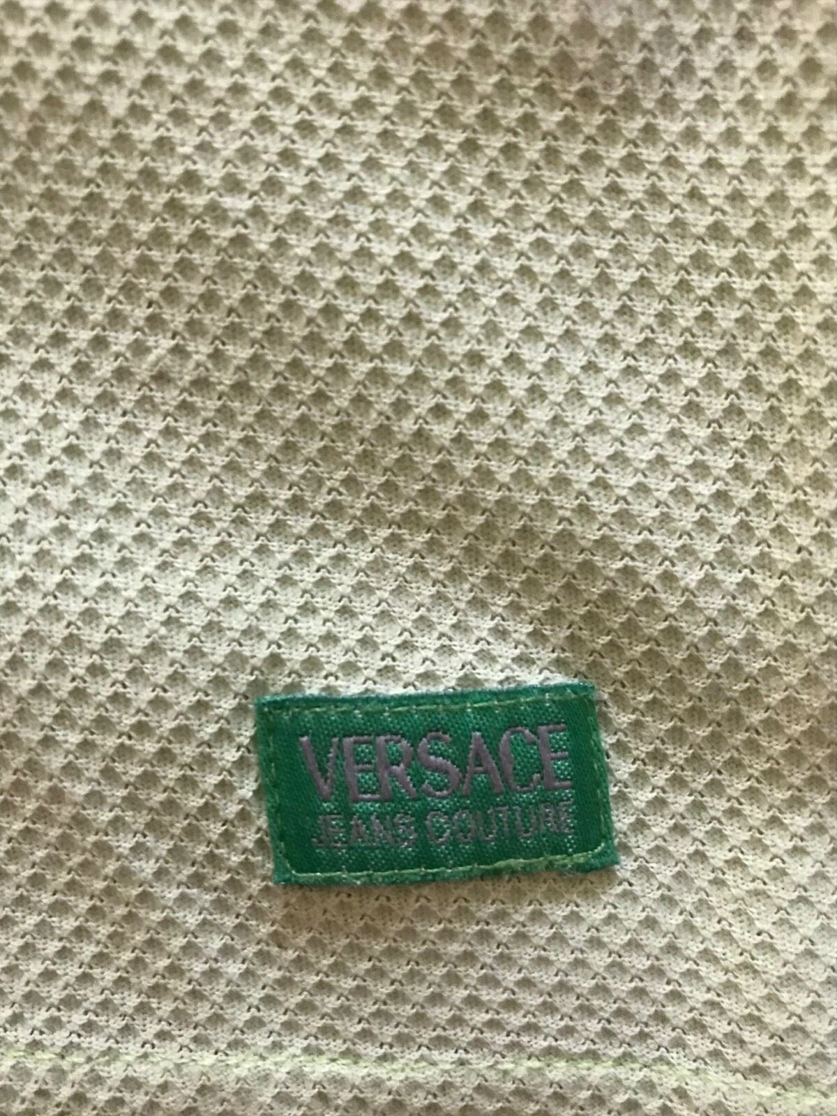 TOP VINTAGE VERSACE JEANS COUTURE VERDE LIME MANICA CORTA TAGLIA 8