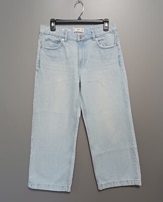 MANGO womens MNG Culotte Light W Denim jeans size USA High waist loose  fit