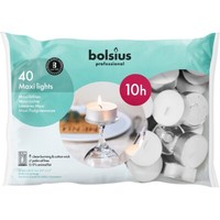 Maxi Teelichter Weiß Ca. 10 Std. Brenndauer Im 40Er Beutel Bolsius Professional