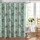 spring home Fabric Shower Curtain 72" X 72", green Printed Bathroom Curtains
