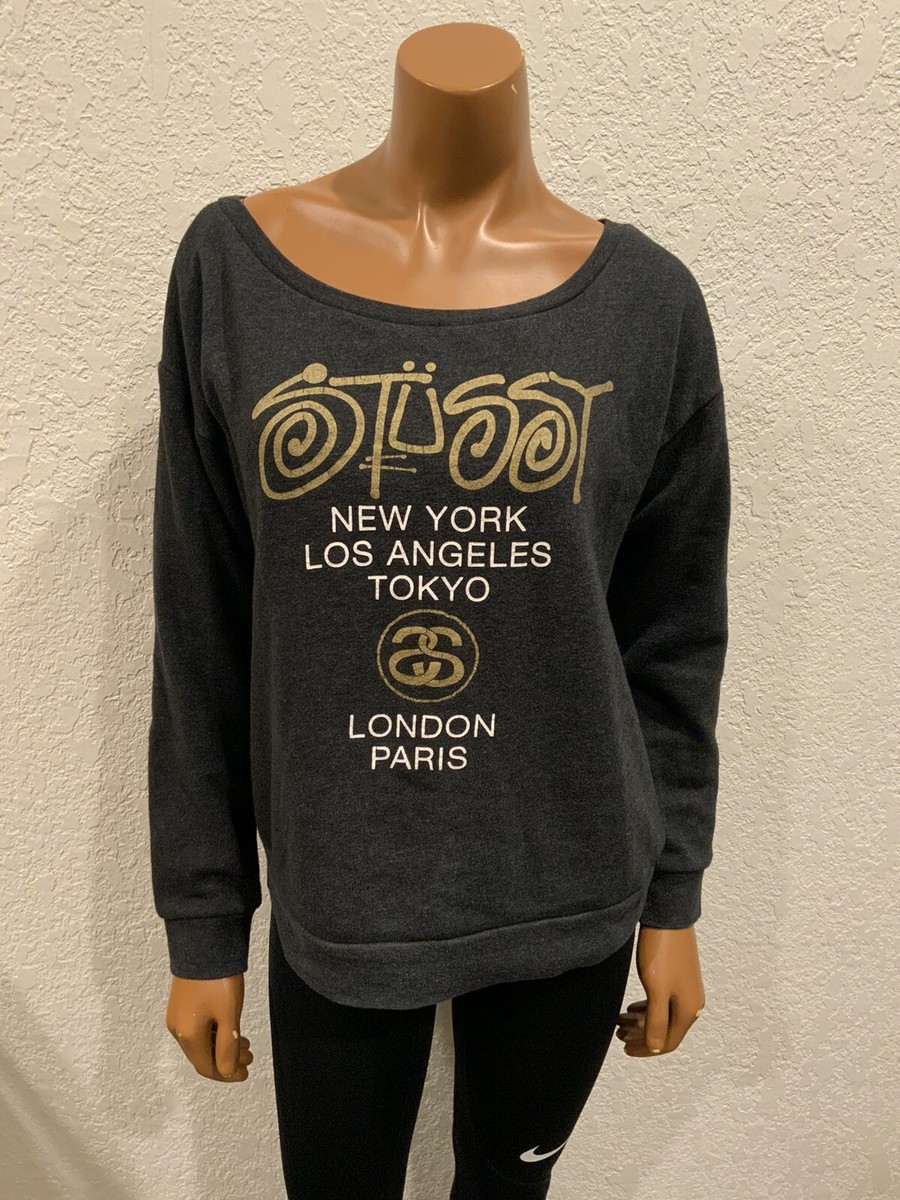 Stussy World Tour SS Link Skateboarding Womens Charcoal Stussy World Tour SS Link Skateboarding Womens Charcoal