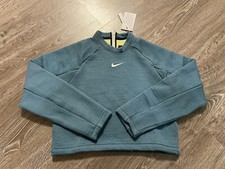 Nike Women's Sportswear Tech Fleece Zipper Back Crop Sweater CZ1859-058 Size XS