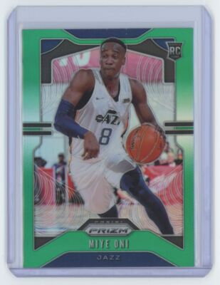 2019-20 Panini Prizm Green Prizm Miye Oni Rookie Basketball Cards Utah Jazz #300