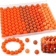 160Pcs Silicone Beads Mix Color - Bulk Silicone Beads for Keychain 12mm Orange