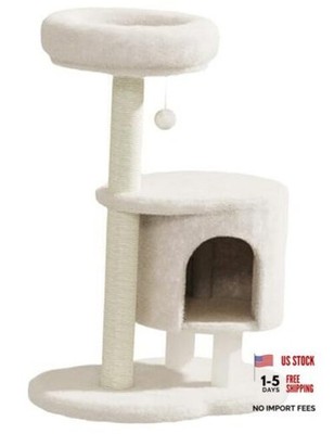 Cat Tree, 34.3 Inches Cat Tower with Scratching Post, Condo, Interactive Beige