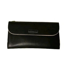NWT Vera Bradly Flap Clutch or Shoulder Bag Black Tan Trim