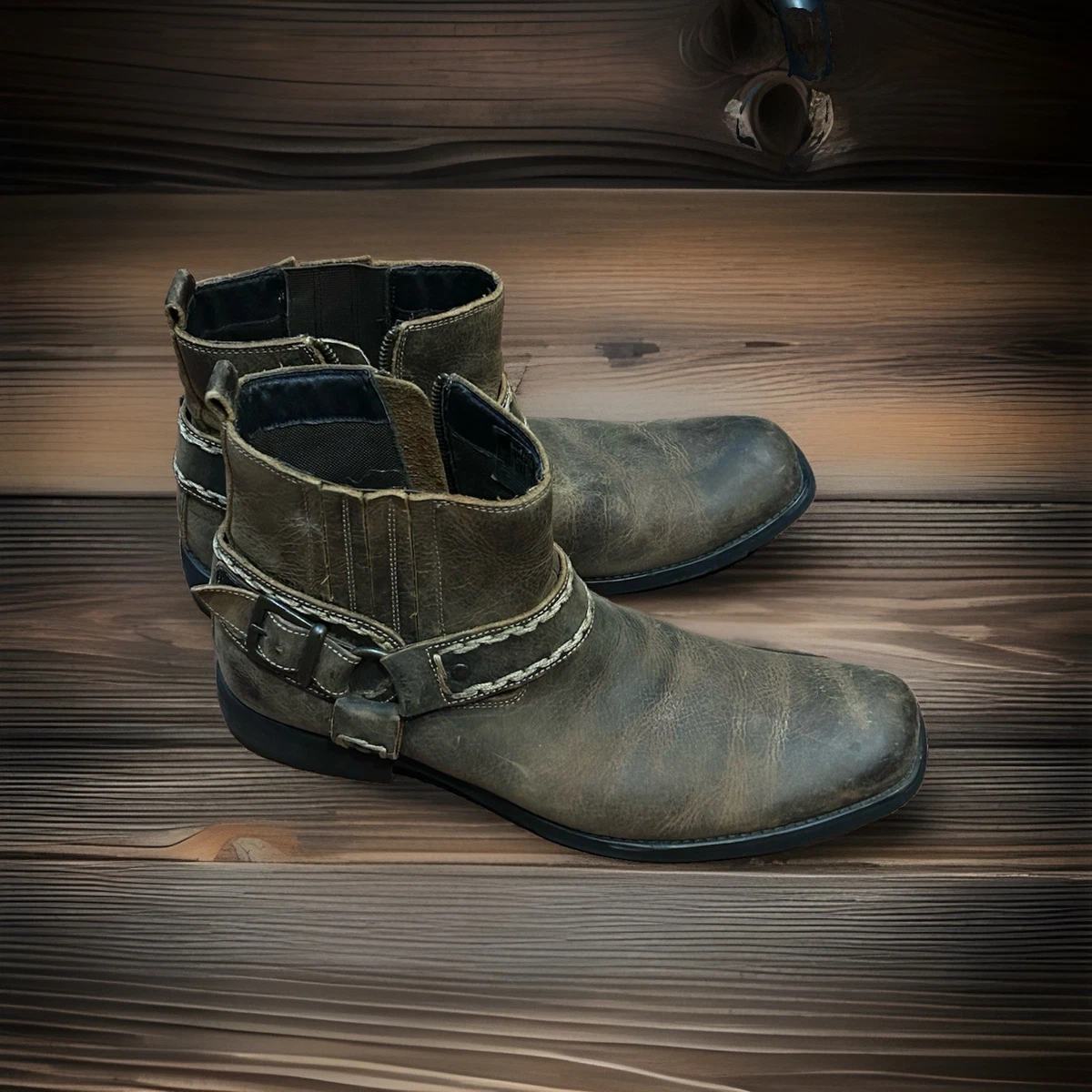 靴 VINTAGE l Strap Distressed Boots Distressed Boots In Men's Boots for sale - eBay