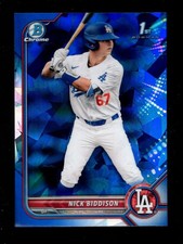 2022 BOWMAN CHROME SAPPHIRE BDC165 NICK BIDDISON RC DODGERS