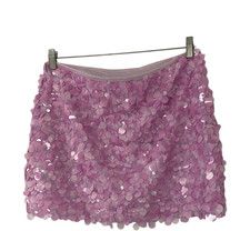 Zara Womens Mini Skirt Sequin Party M Medium Pink sequined 3920/221 NWOT