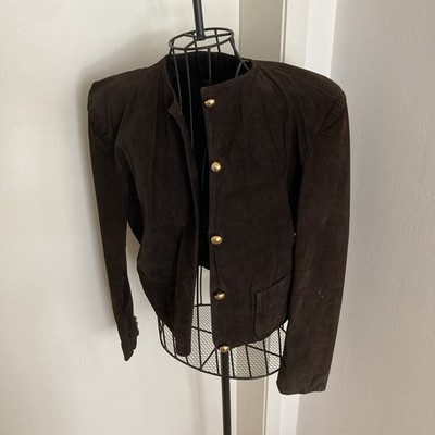 Boutique aus Paris/ coole exklusive, elegante Lederjacke Gr . 36/38 schwarz+gold