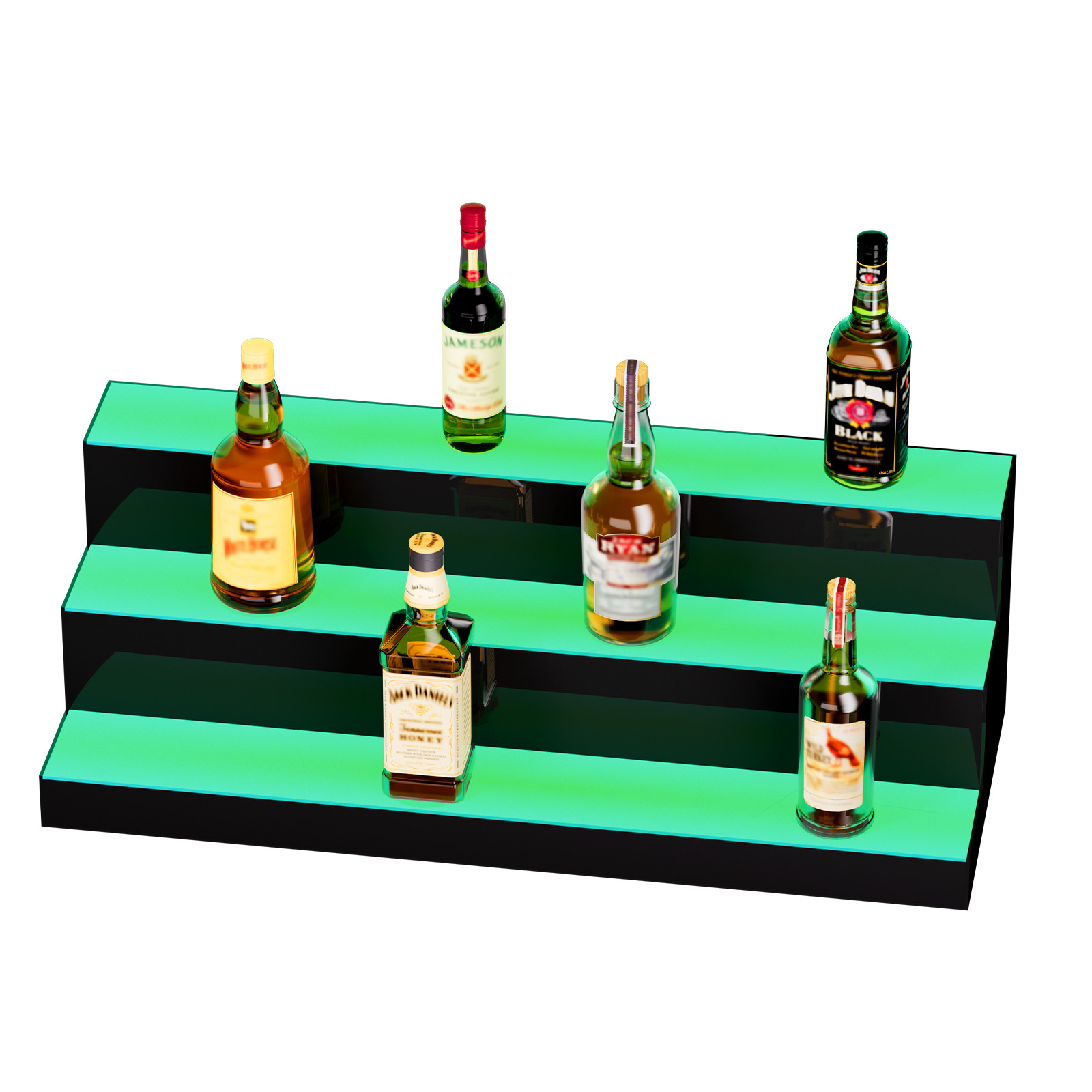 VEVOR LED Lighted Liquor Bottle Display Bar Shelf RF & App Control 30" 3-Step