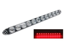 15" Clear Red Multi-function Stop Turn Tail Marker Trailer Light LED Bar Truck W