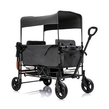 Wagon Stroller for 2 Kids,Adjustable Height Push/Pull Handle,Detachable Movable