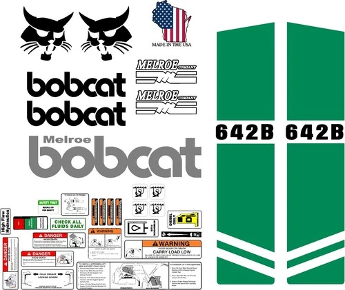 642B  Premium Replacement decal sticker kit Fits bobcat 642B skid steer loader.