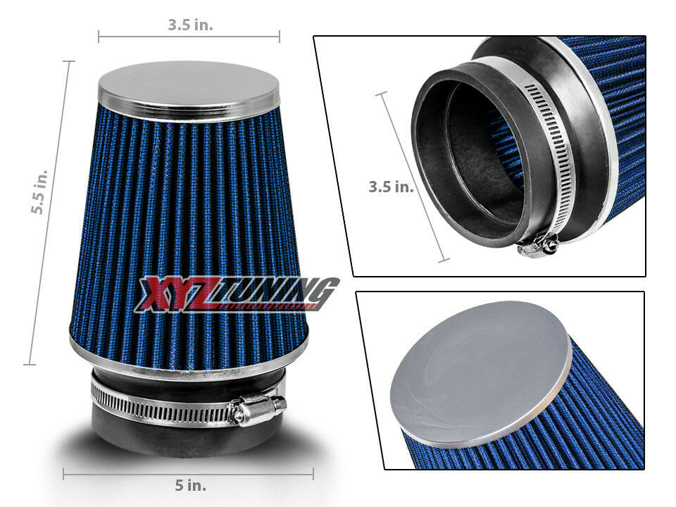 3.5 Inches 3.5" 89 mm Cold Air Intake Cone Narrow Air Filter BLUE Toyota