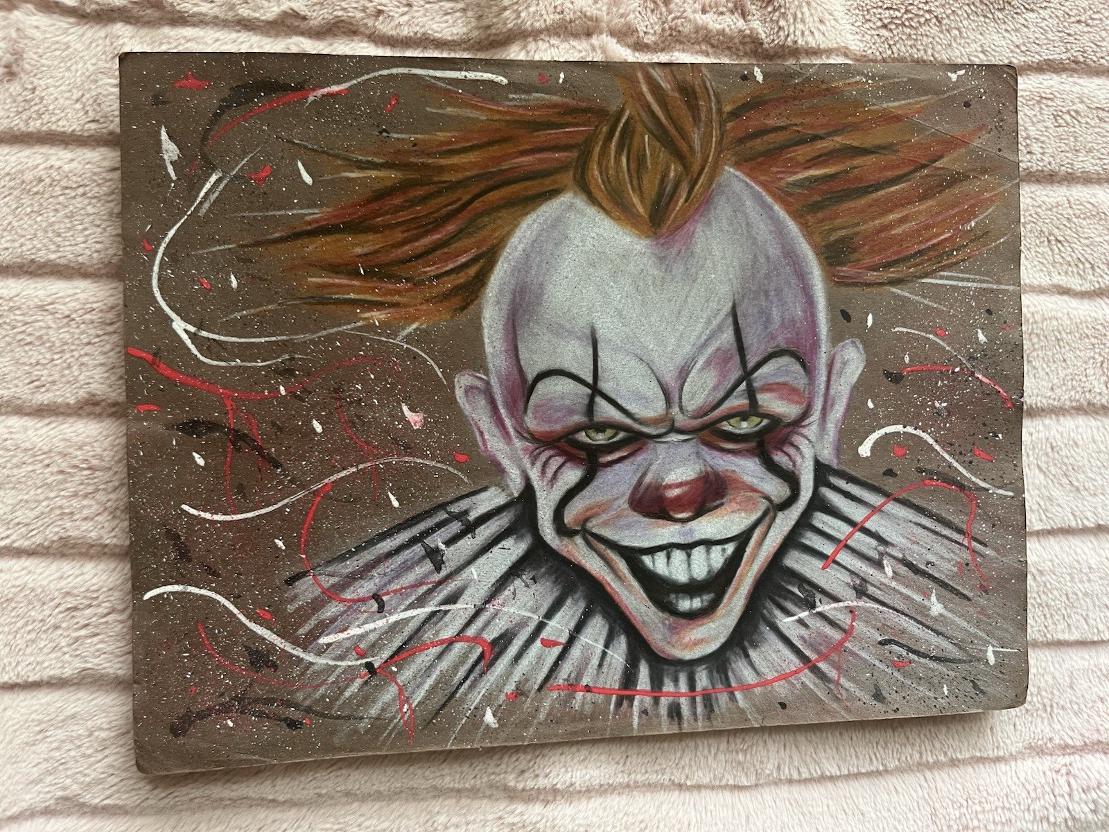 Dibujado a mano Pennywise el payaso danzante impresión de arte de prisión estilo tatuaje horror