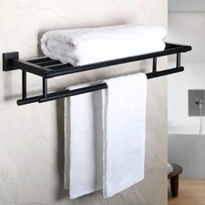 Double Towel Rack for Bathroom,24 Inch Bathroom Tower Holder Towel Shelf,SUS304