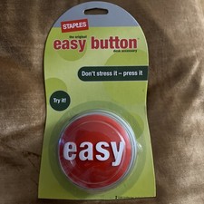 STAPLES EASY BUTTON THAT WAS TALKING OFFICE GIFT COLLECTOR ITEM ORIGINAL ENGLISH