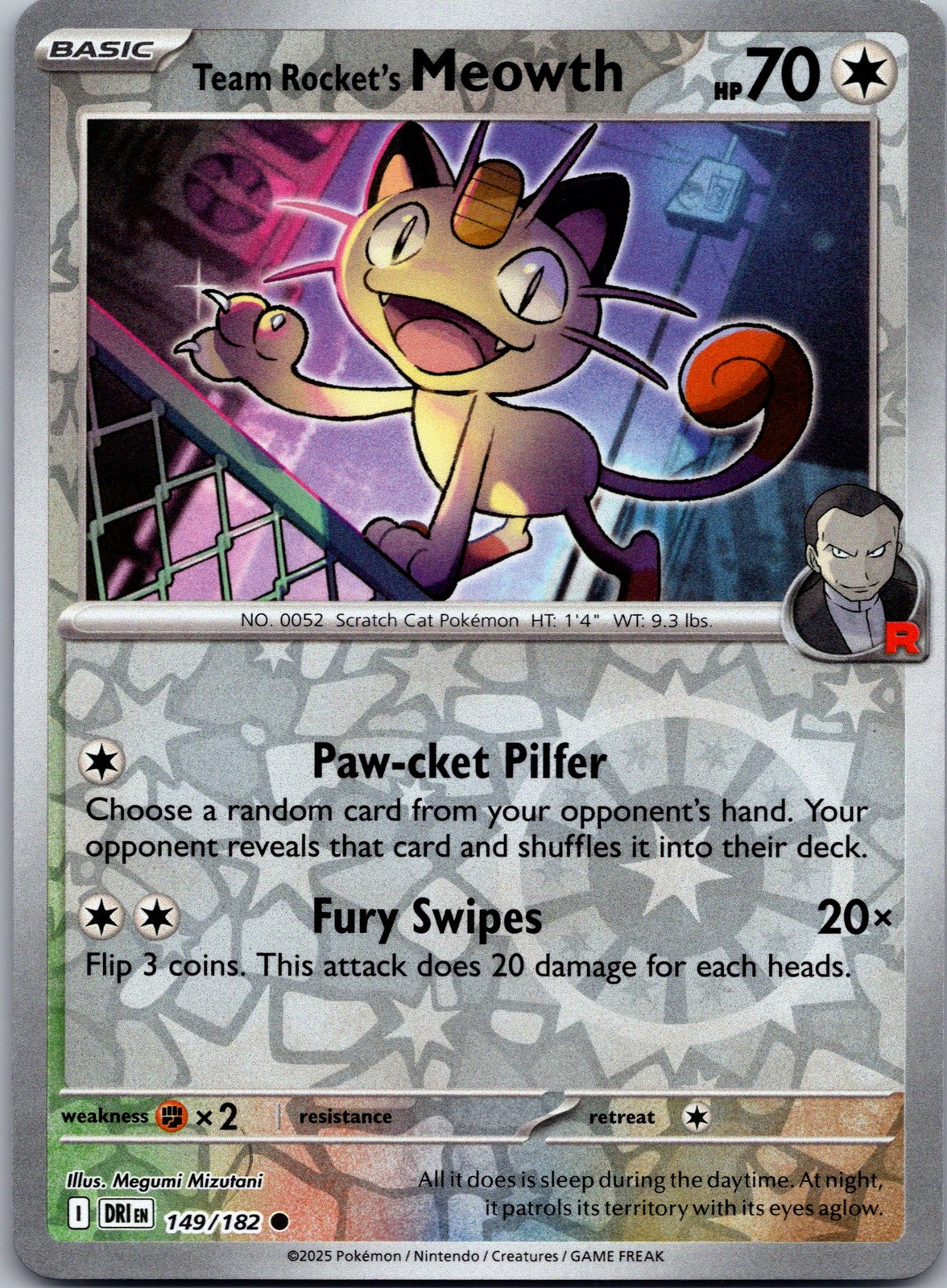 Team Rocket's Meowth 2025 Scarlet & Violet: Destined Rivals #149