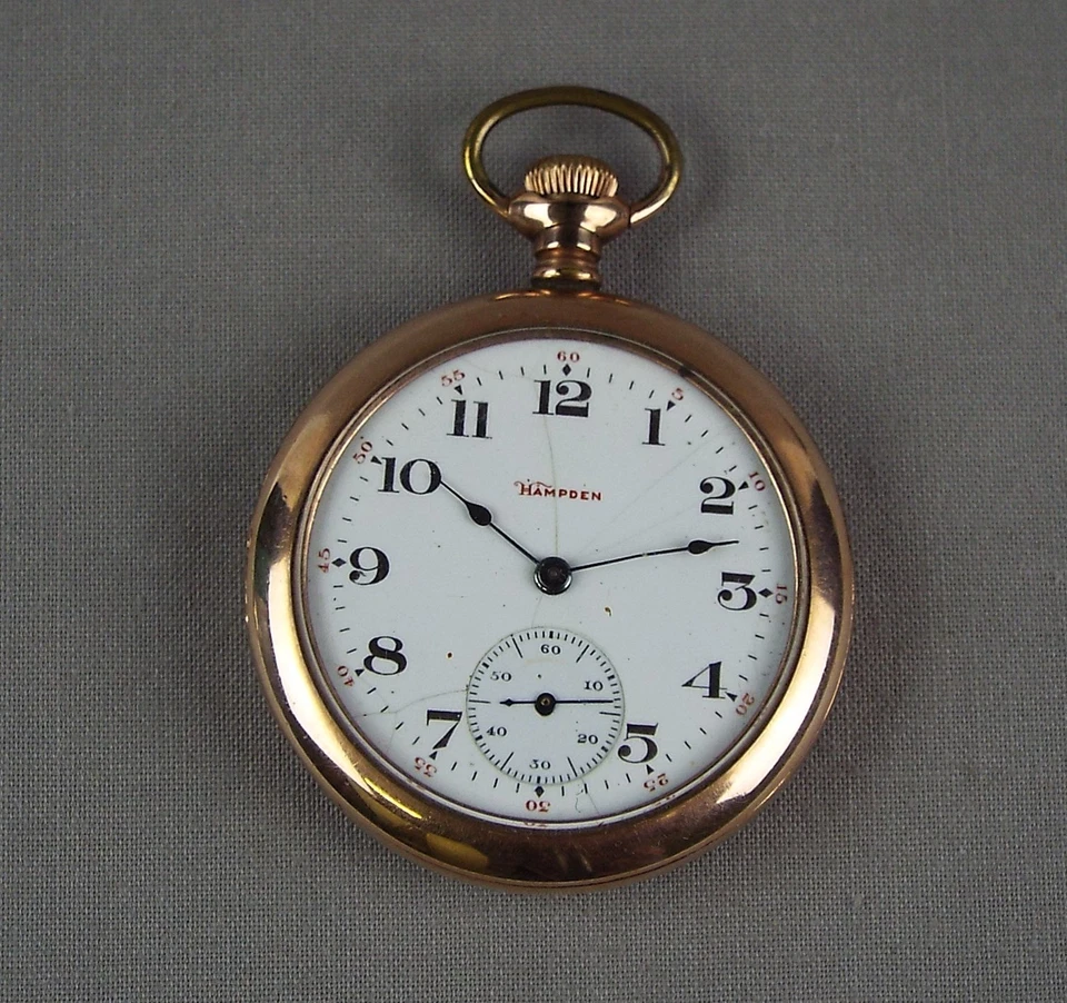 Antique Hampden pocket watch 1906 General Stark 12s model 4 Dueber 10K GF case - image 2 of 4