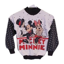 Vintage Kids Girls Mickey  Minnie Mouse Sweatshirt Size Large 6X Used As-Is
