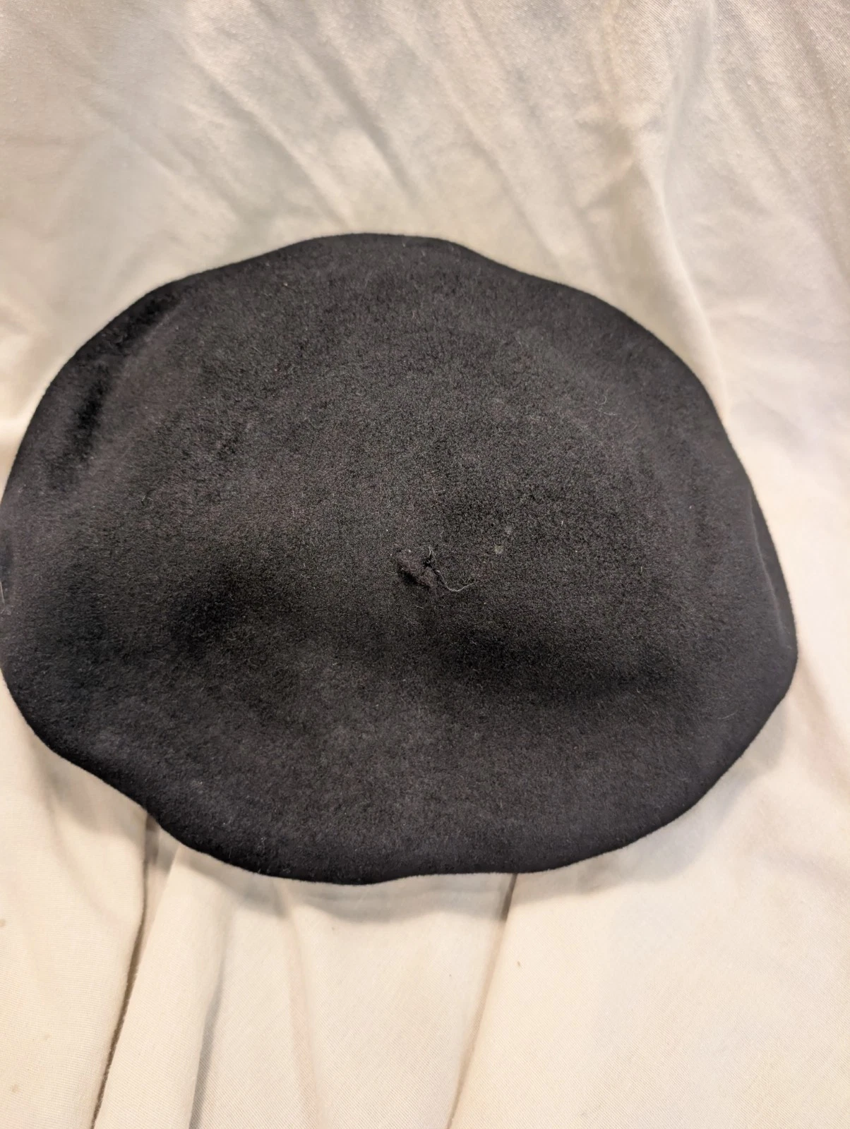 Merrimac Beret Black Wool Size 7 T41