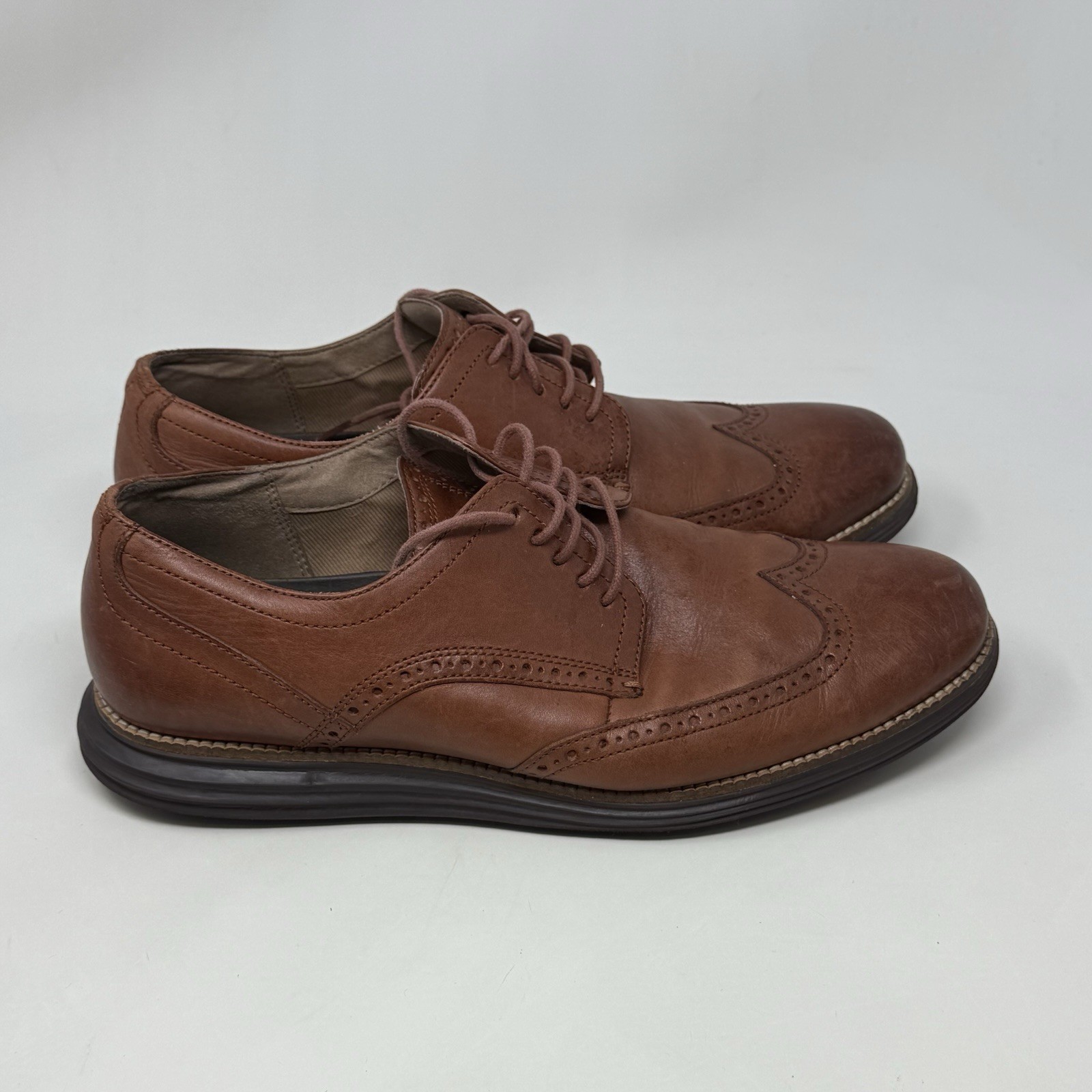 SAOLA Scarpe Cole Haan Original Grand Uomo 10 5 M Pelle Marrone Punta Alare Derby C26472