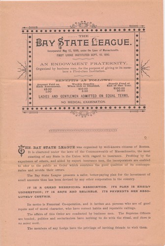 Supreme Lodge Bay State League Boston MA 1891 cover with enclosures - Picture 3 of 6