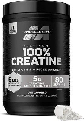 Creatine Monohydrate Powder MuscleTech Platinum Pure Micronized Muscle Recove...