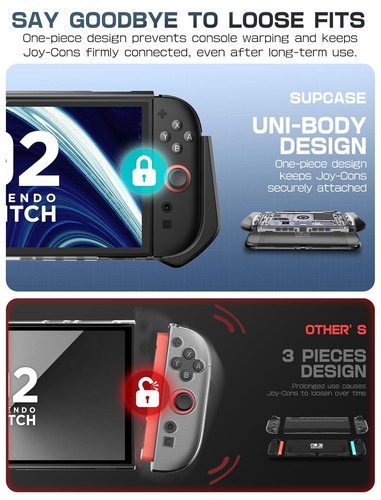 For Nintendo Switch 2 (2025) Grip Cover Mumba Blade TPU Dockable Case Back Shell - Picture 56 of 57