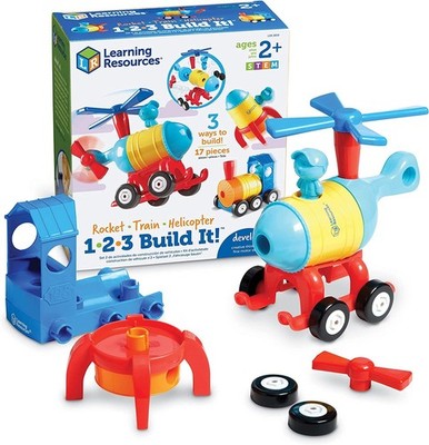 Build It Raketenzug Hubschrauber Bauset 17 Teile ab 2 plus